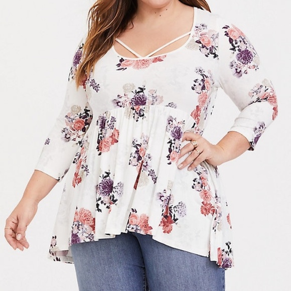 torrid Tops - Torrid super soft spring floral strappy babydoll 2
